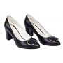 Pantofi dama office eleganti din piele naturala cu toc de 7cm - Model Arinna Negru